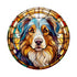 Australian Shepherd Circular Glass Suncatcher Worktop Saver